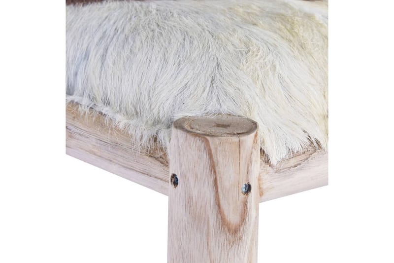 Barstol äkta getskinn och massiv teak - Brun - Möbler - Stolar & fåtöljer - Barstol & barpall