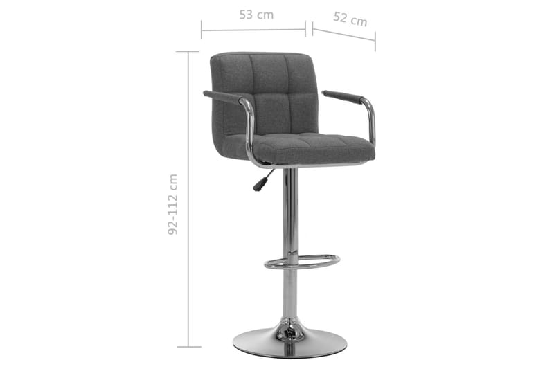 Barstol ljusgrå tyg - Grå - Möbler - Stolar & fåtöljer - Barstol & barpall