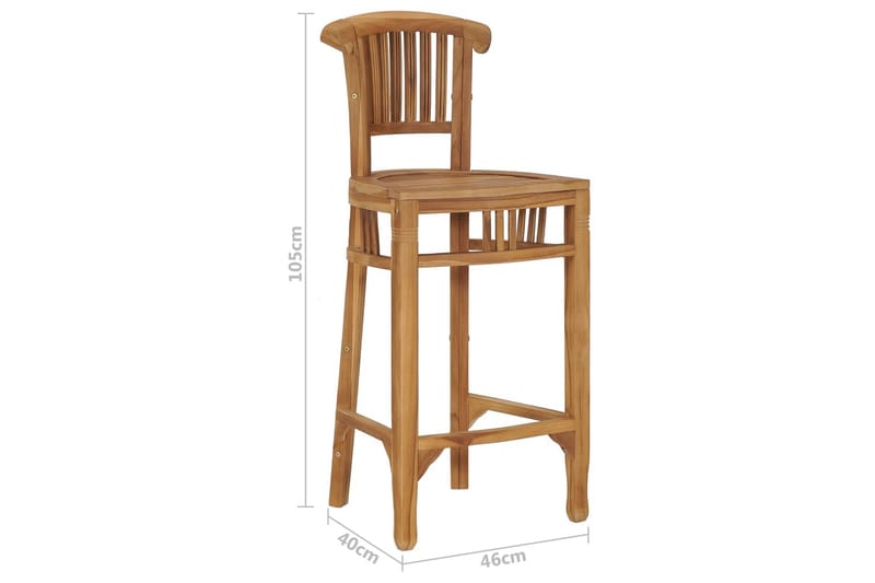 Barstol massiv teak - Brun - Möbler - Stolar & fåtöljer - Barstol & barpall