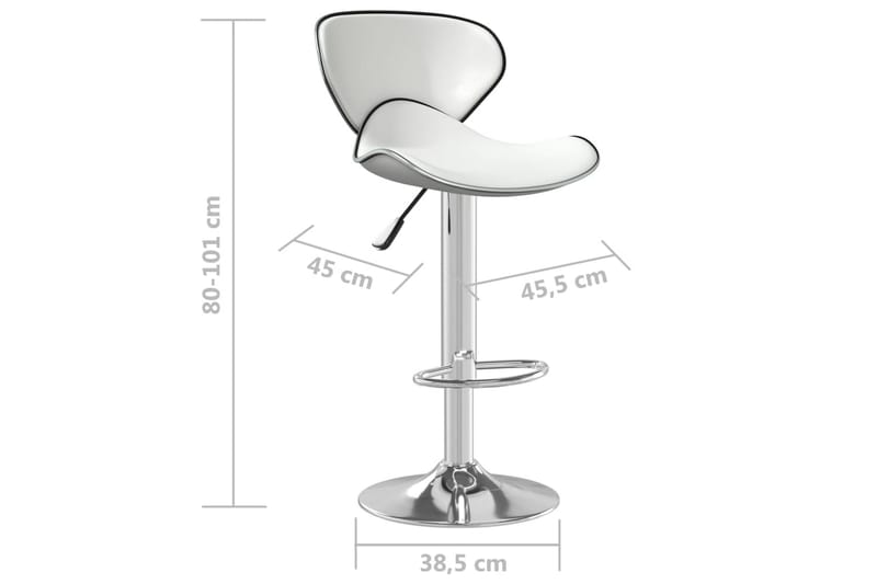 Barstol vit konstläder - Vit - Barstol & barpall