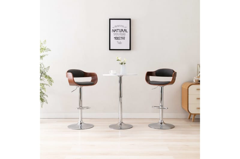 Barstol plywood och grått tyg - Grå - Möbler - Stolar & fåtöljer - Barstol & barpall