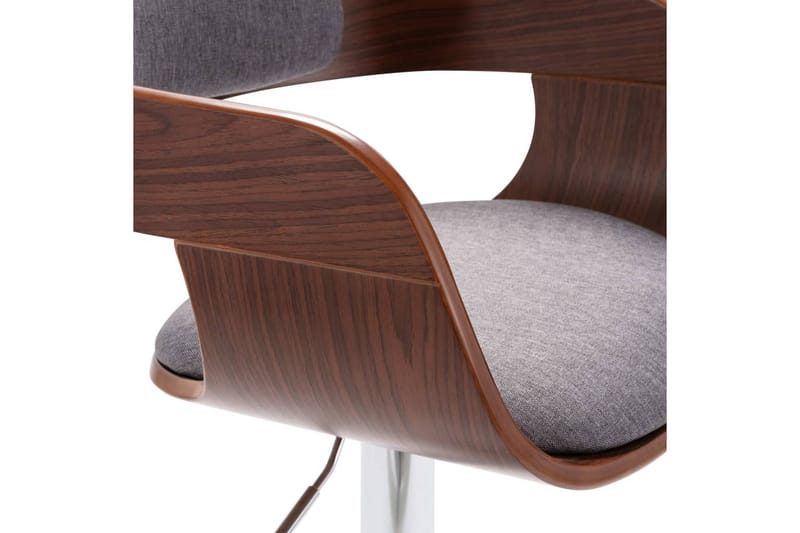 Barstol plywood och grått tyg - Grå - Möbler - Stolar & fåtöljer - Barstol & barpall