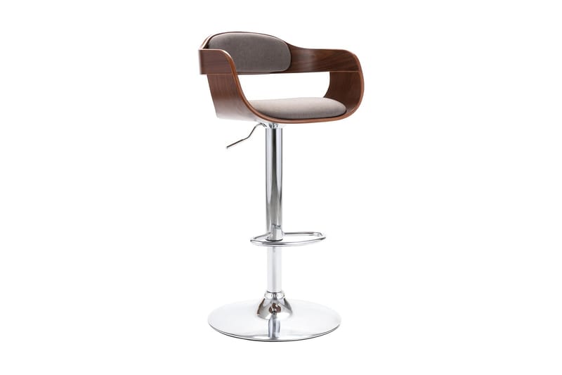 Barstol plywood och taupe tyg - Brun - Möbler - Stolar & fåtöljer - Barstol & barpall