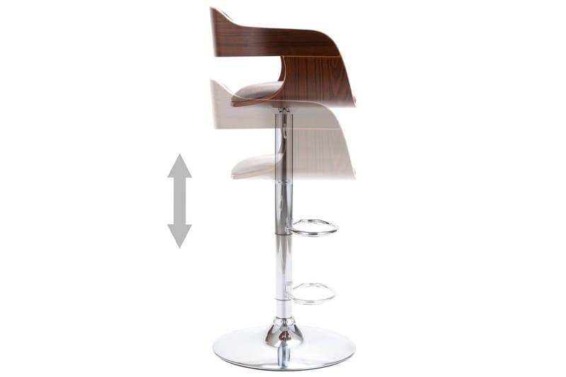 Barstol plywood och taupe tyg - Brun - Möbler - Stolar & fåtöljer - Barstol & barpall