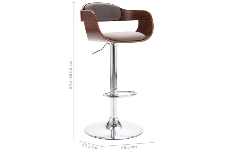 Barstol plywood och taupe tyg - Brun - Möbler - Stolar & fåtöljer - Barstol & barpall