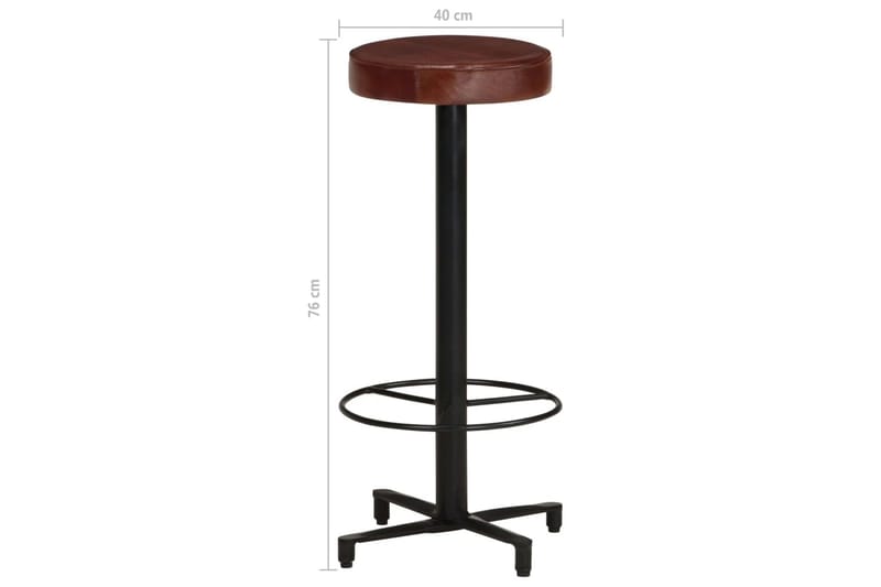 Barstolar 2 st 76 cm äkta läder - Brun - Möbler - Stolar & fåtöljer - Barstol & barpall