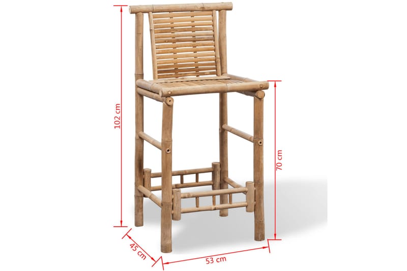 Barstolar 2 st bambu - Brun - Möbler - Stolar & fåtöljer - Barstol & barpall