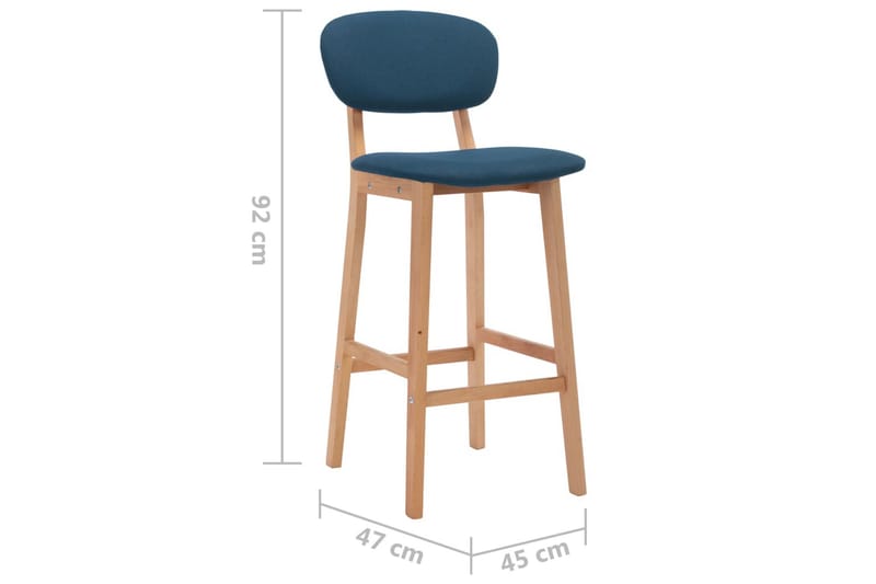 Barstolar 2 st blå tyg - Blå - Barstol & barpall
