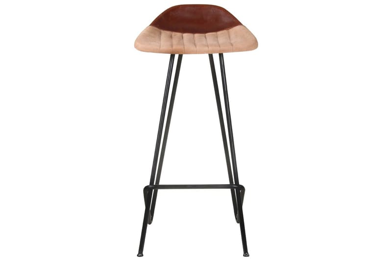 Barstolar 2 st brun äkta skinn - Brun - Möbler - Stolar & fåtöljer - Barstol & barpall