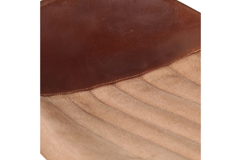 Barstolar 2 st brun äkta skinn - Brun - Möbler - Stolar & fåtöljer - Barstol & barpall