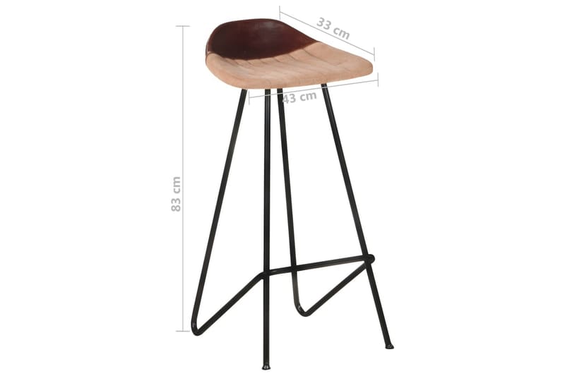 Barstolar 2 st brun äkta skinn - Brun - Möbler - Stolar & fåtöljer - Barstol & barpall