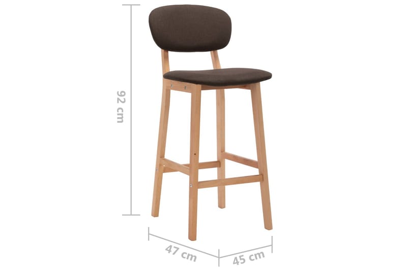 Barstolar 2 st brun tyg - Brun - Möbler - Stolar & fåtöljer - Barstol & barpall