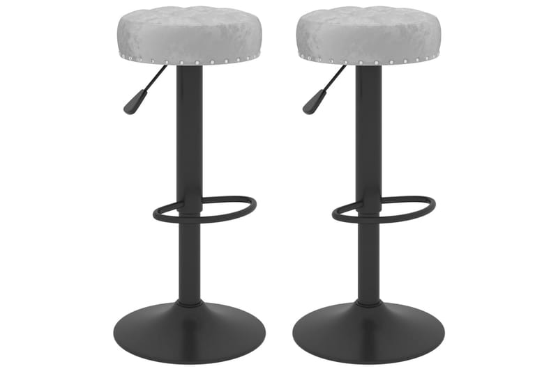 Barstolar 2 st grå sammet - Grå - Möbler - Stolar & fåtöljer - Barstol & barpall
