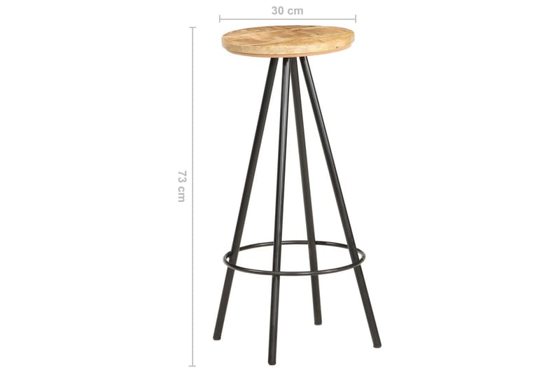 Barstolar 2 st grovt mangoträ - Brun - Möbler - Stolar & fåtöljer - Barstol & barpall