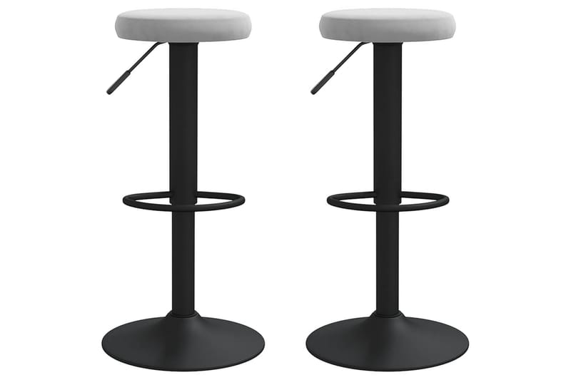 Barstolar 2 st ljusgrå sammet - Grå - Möbler - Stolar & fåtöljer - Barstol & barpall