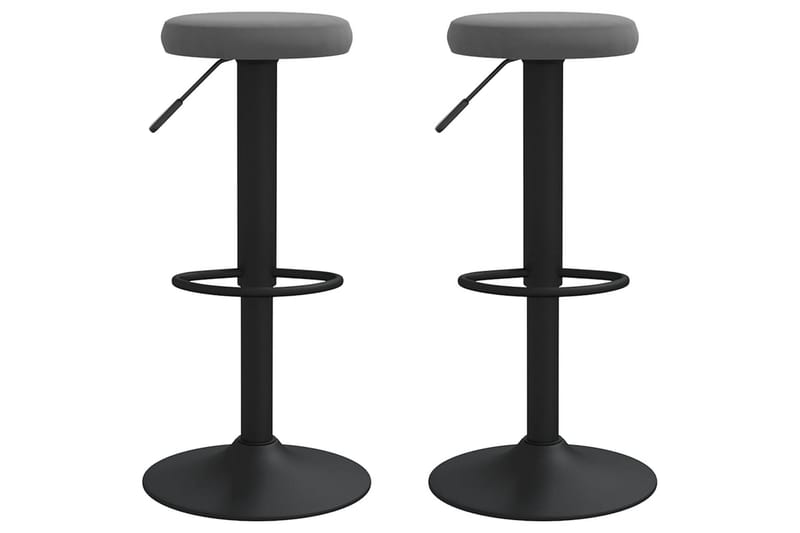 Barstolar 2 st mörkgrå sammet - Grå - Möbler - Stolar & fåtöljer - Barstol & barpall