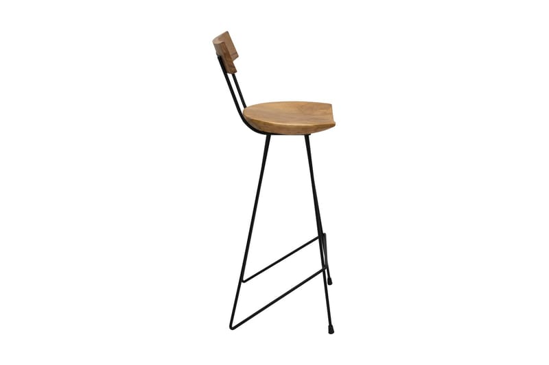 Barstolar 2 st massiv teak - Brun - Möbler - Stolar & fåtöljer - Barstol & barpall
