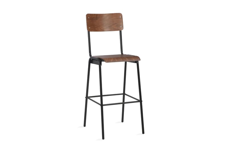 Barstolar 2 st massiv plywood stål brun - Brun - Möbler - Stolar & fåtöljer - Barstol & barpall