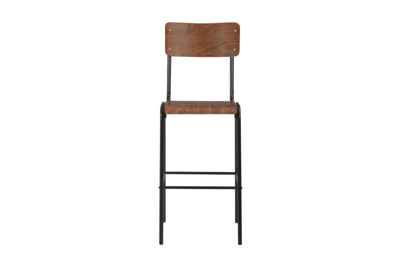 Barstolar 2 st massiv plywood stål brun - Brun - Möbler - Stolar & fåt�öljer - Barstol & barpall