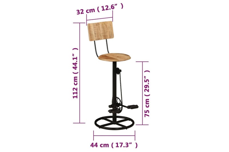 Barstolar 2 st massivt mangoträ - Brun - Möbler - Stolar & fåtöljer - Barstol & barpall