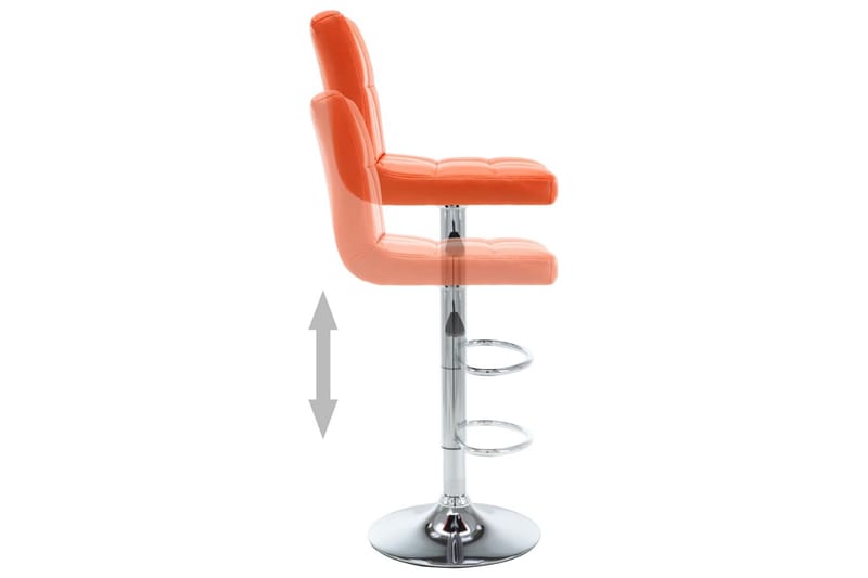 Barstolar 2 st orange konstläder - Orange - Möbler - Stolar & fåtöljer - Barstol & barpall