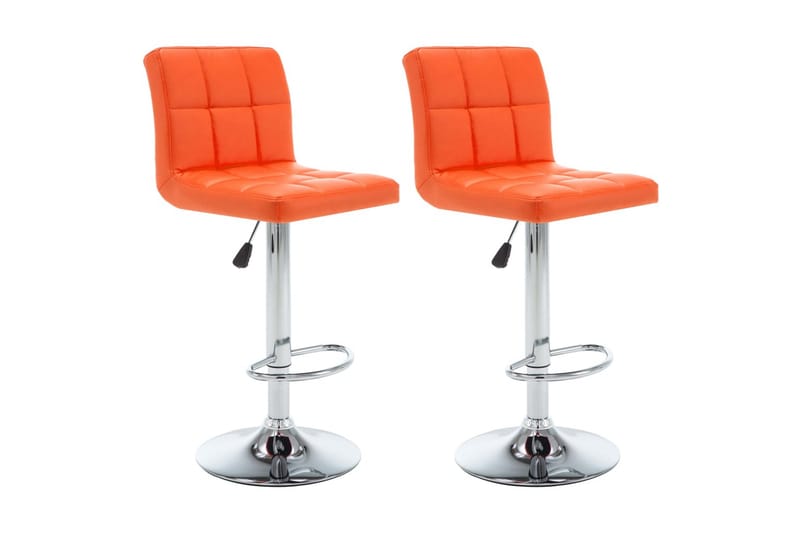 Barstolar 2 st orange konstläder - Orange - Möbler - Stolar & fåtöljer - Barstol & barpall