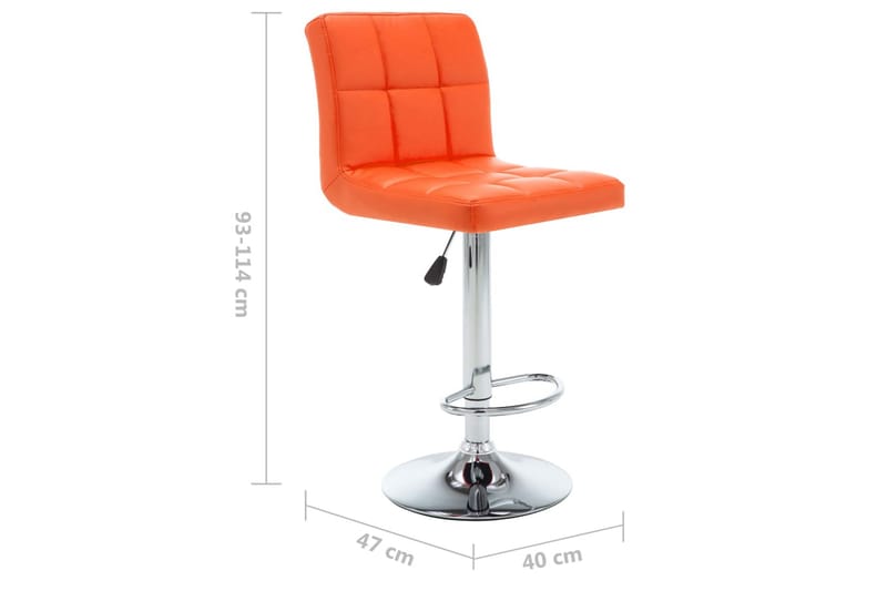 Barstolar 2 st orange konstläder - Orange - Möbler - Stolar & fåtöljer - Barstol & barpall