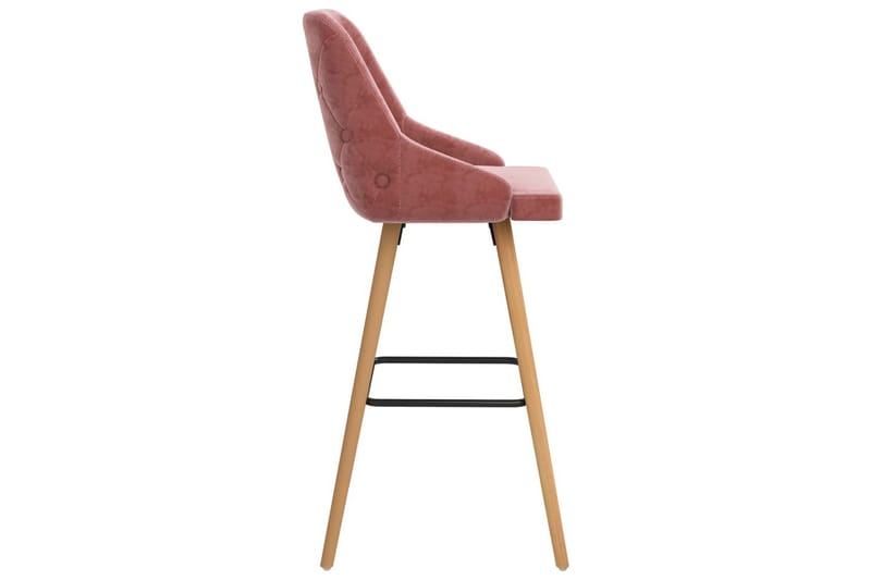 Barstolar 2 st rosa sammet - Rosa - Möbler - Stolar & fåtöljer - Barstol & barpall