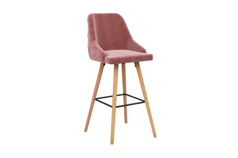 Barstolar 2 st rosa sammet - Rosa - Möbler - Stolar & fåtöljer - Barstol & barpall