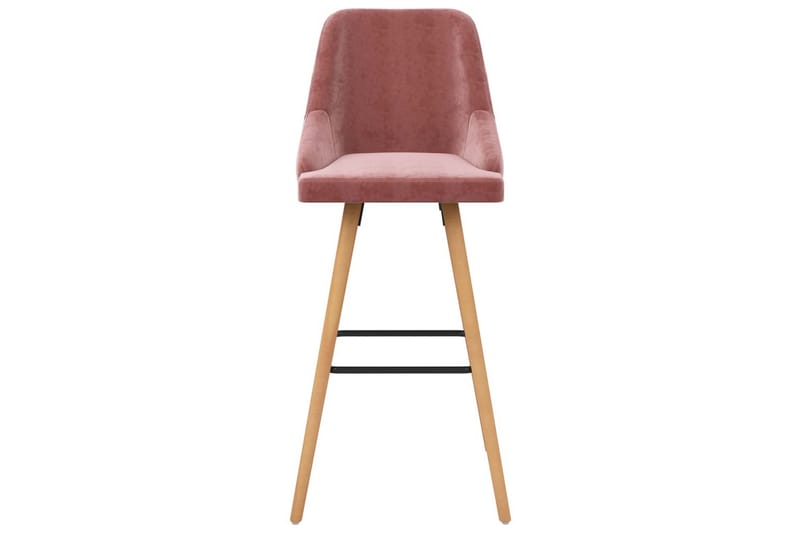 Barstolar 2 st rosa sammet - Rosa - Möbler - Stolar & fåtöljer - Barstol & barpall