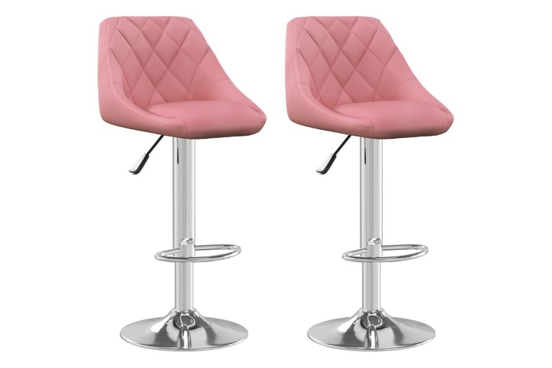 Barstolar 2 st rosa sammet - Rosa - Möbler - Stolar & fåtöljer - Barstol & barpall