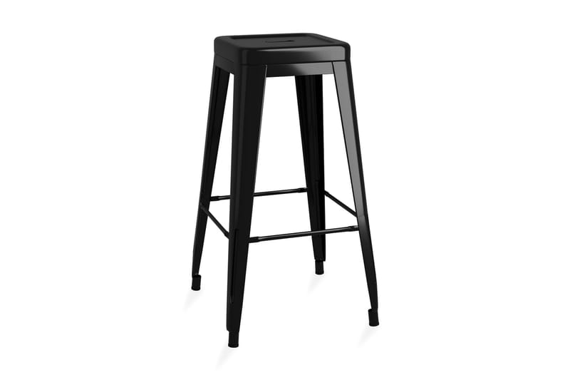 Barstolar 2 st stapelbara metall svart - Svart - Möbler - Stolar & fåtöljer - Barstol & barpall