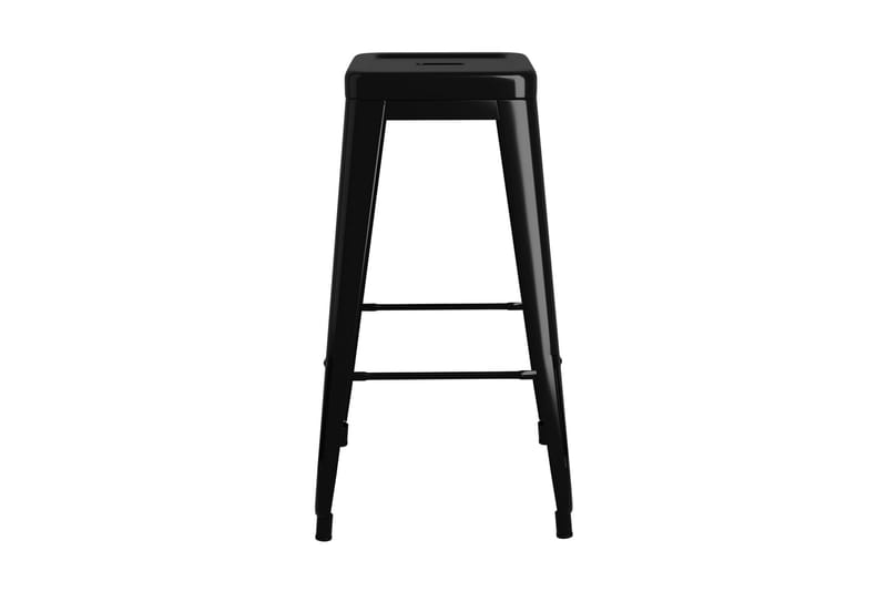 Barstolar 2 st stapelbara metall svart - Svart - Möbler - Stolar & fåtöljer - Barstol & barpall