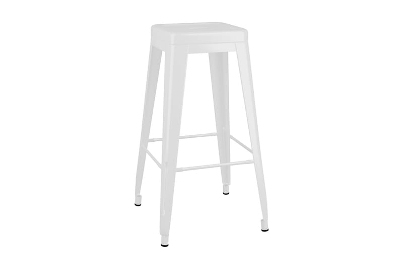 Barstolar 2 st stapelbara vit metall - Vit - Möbler - Stolar & fåtöljer - Barstol & barpall