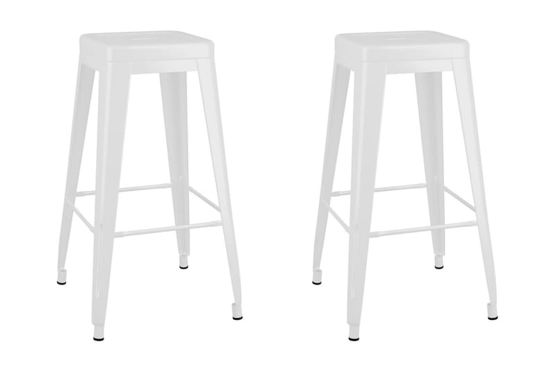 Barstolar 2 st stapelbara vit metall - Vit - Möbler - Stolar & fåtöljer - Barstol & barpall