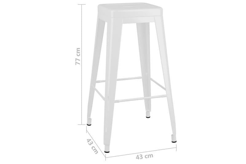 Barstolar 2 st stapelbara vit metall - Vit - Möbler - Stolar & fåtöljer - Barstol & barpall