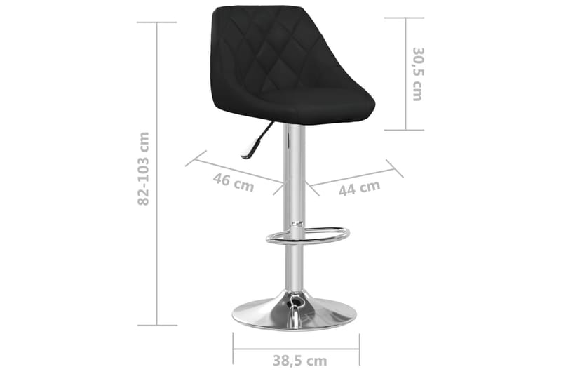 Barstolar 2 st svart konstläder - Svart - Barstol & barpall