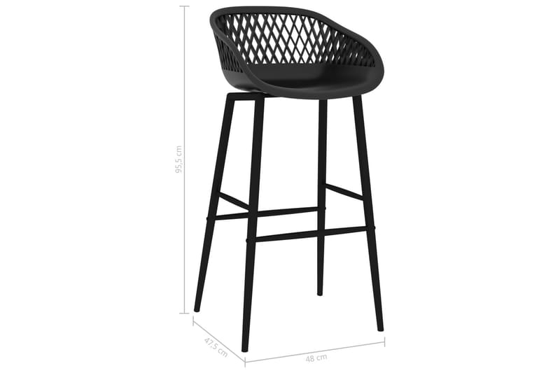 Barstolar 2 st svart - Svart - Möbler - Stolar & fåtöljer - Barstol & barpall