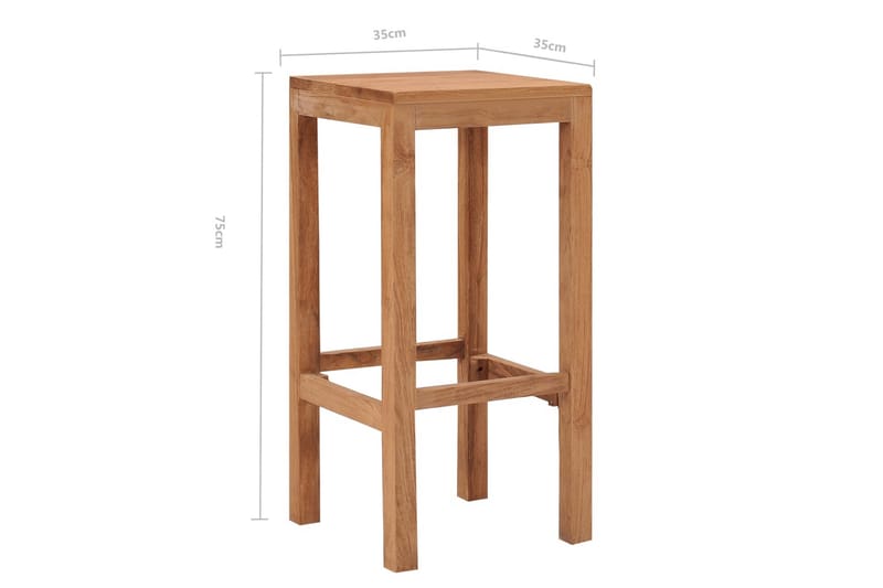 Barstolar 4 st massiv teak - Brun - Möbler - Stolar & fåtöljer - Barstol & barpall