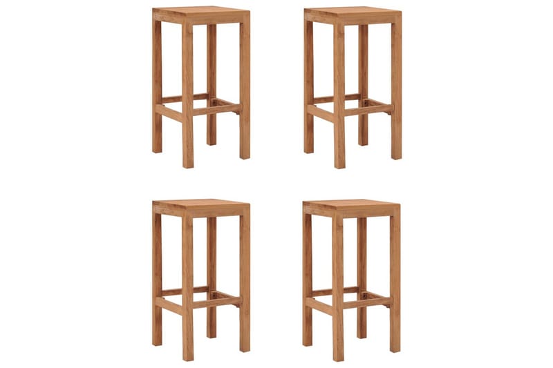 Barstolar 4 st massiv teak - Brun - Möbler - Stolar & fåtöljer - Barstol & barpall