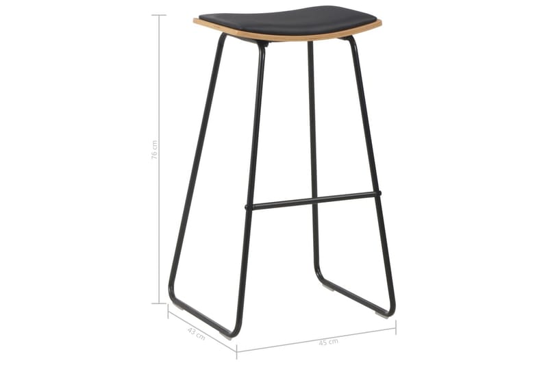 Barstolar 4 st svart konstläder - Svart - Möbler - Stolar & fåtöljer - Barstol & barpall