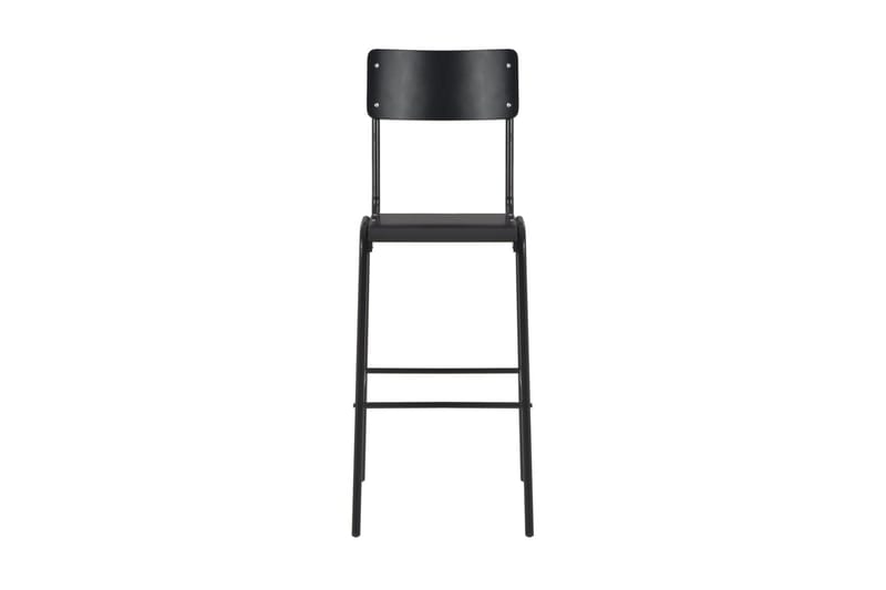 Barstolar 4 st svart massiv plywood stål - Svart - Möbler - Stolar & fåtöljer - Barstol & barpall