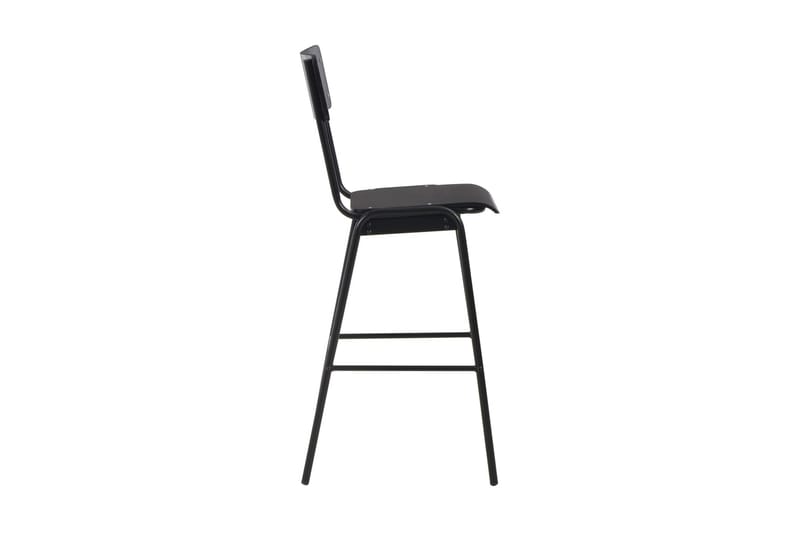 Barstolar 4 st svart massiv plywood stål - Svart - Möbler - Stolar & fåtöljer - Barstol & barpall