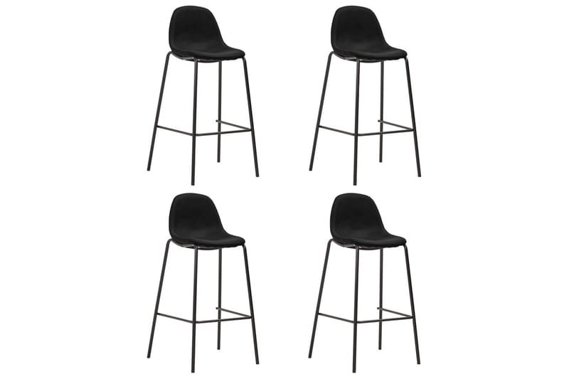 Barstolar 4 st svart tyg - Svart - Möbler - Stolar & fåtöljer - Barstol & barpall