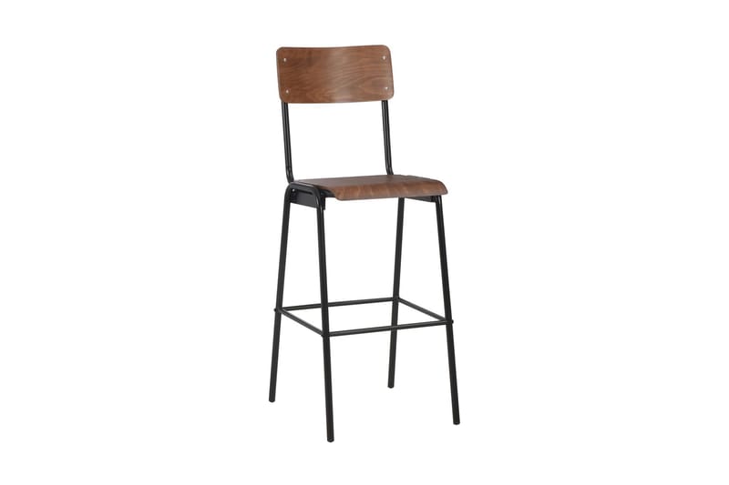 Barstolar 4 st vit massiv plywood stål - Brun - Möbler - Stolar & fåtöljer - Barstol & barpall