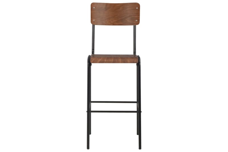 Barstolar 4 st vit massiv plywood stål - Brun - Möbler - Stolar & fåtöljer - Barstol & barpall