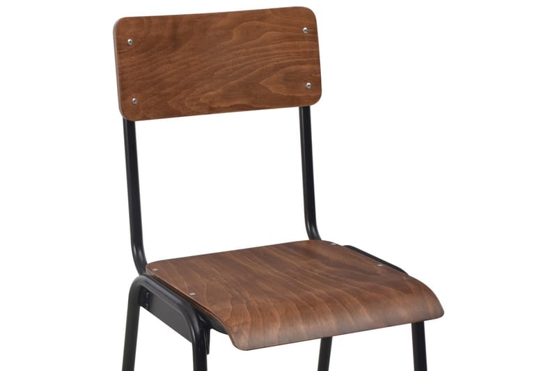 Barstolar 4 st vit massiv plywood stål - Brun - Möbler - Stolar & fåtöljer - Barstol & barpall