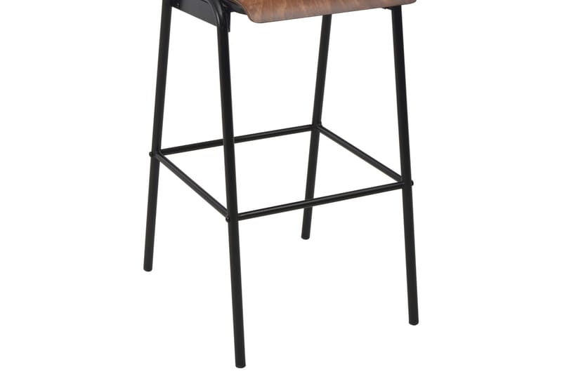 Barstolar 4 st vit massiv plywood stål - Brun - Möbler - Stolar & fåtöljer - Barstol & barpall