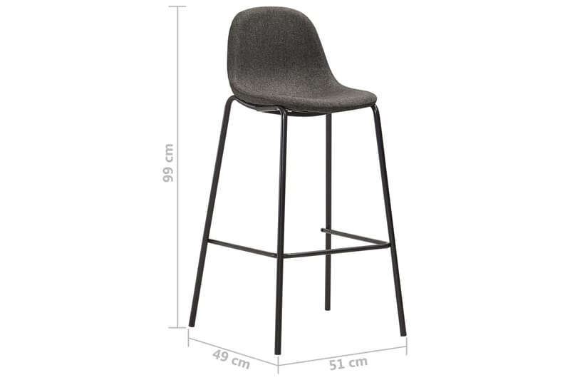 Barstolar 6 st mörkgrå tyg - Grå - Möbler - Stolar & fåtöljer - Barstol & barpall
