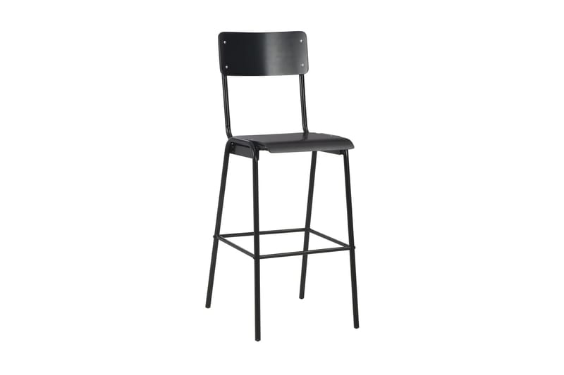Barstolar 6 st svart massiv plywood stål - Svart - Möbler - Stolar & fåtöljer - Barstol & barpall